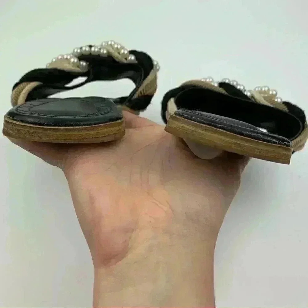 The jmarie collection sandals 38 8 black beaded - Picture 8 of 12